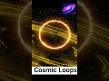 Golden Cosmic Ring with Orbiting Light Trails and Forward Moving Stars Loop   #cosmic #stars #light