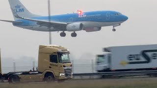 Boeing 737-7K2 Klm Milan To Amsterdam Landing Schiphol Airport Phbgq