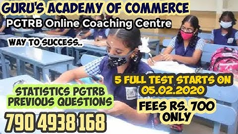 Statistics - Question Paper - Discussion | Live |PGTRB - College TRB