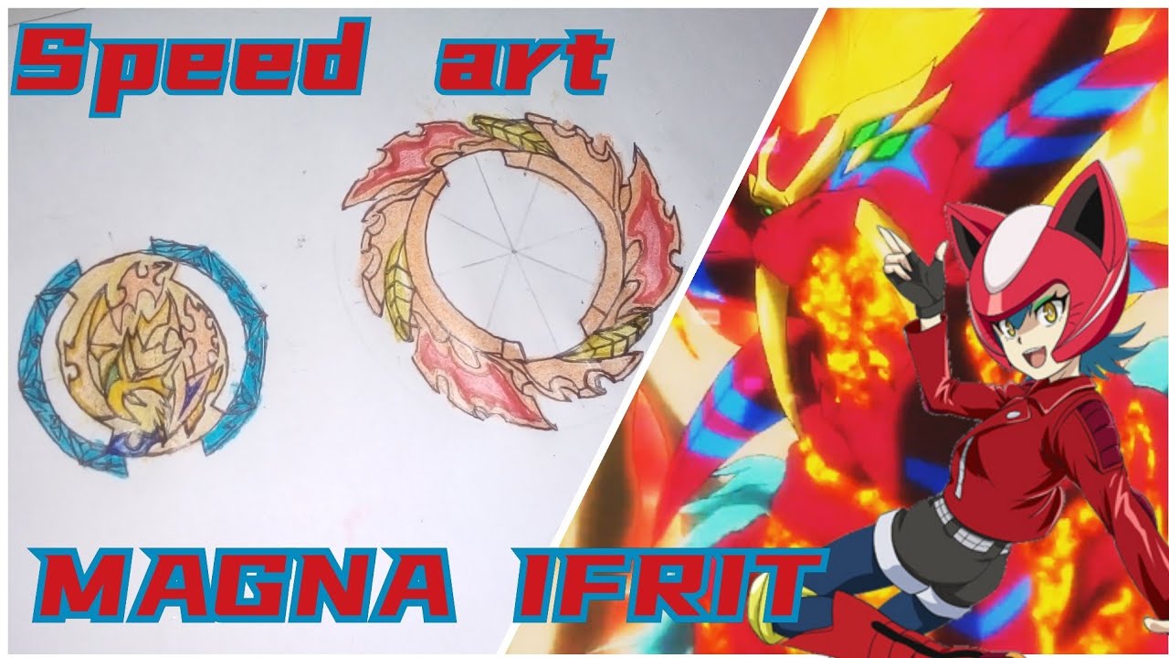 speed art/MAGNA IFRIT,contornando e pintando magna ifrit/Beyblade Burst Dinamite Batlle