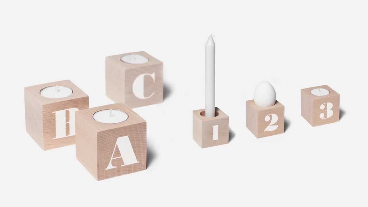F1RSTDESIGN ABC wooden typo candle holder YouTube