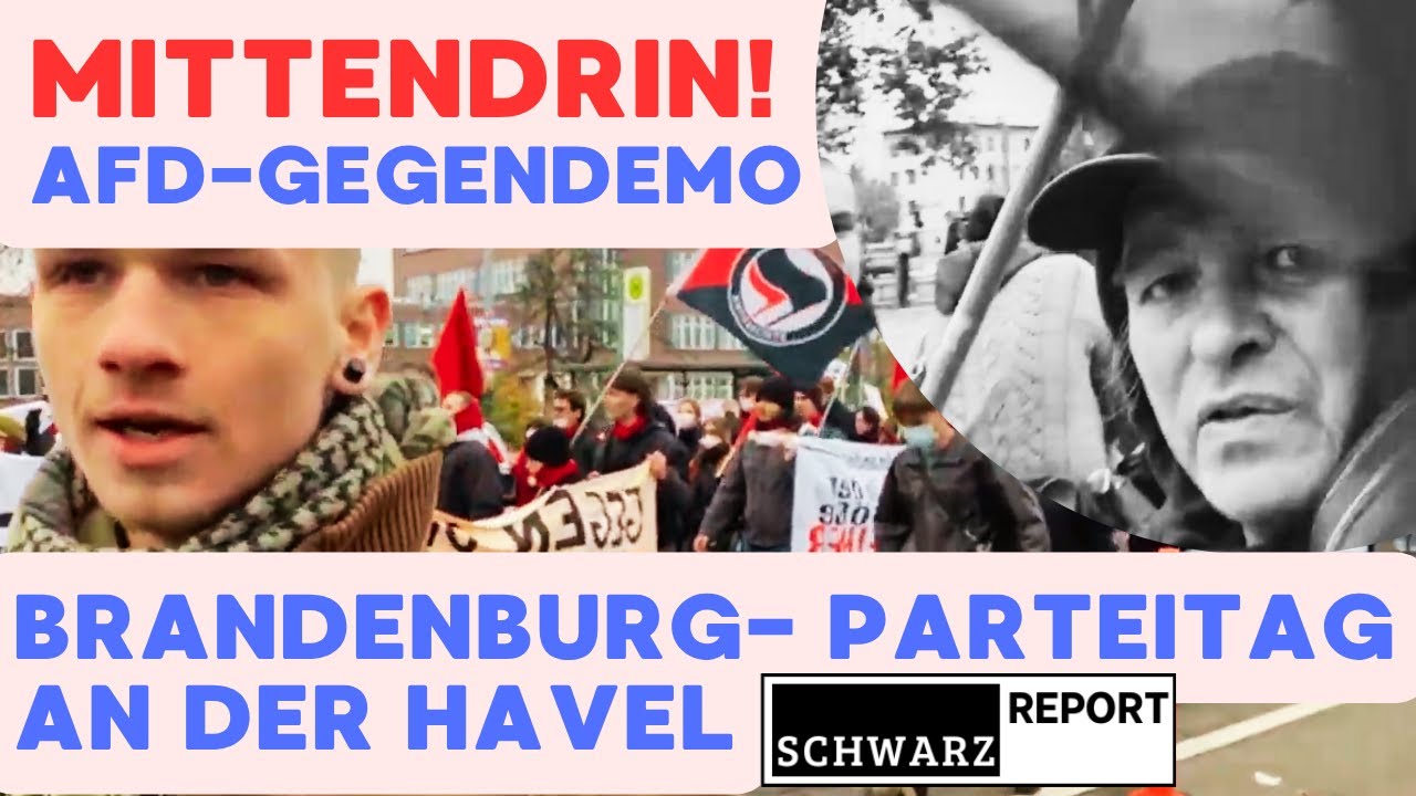 Bedrohlich! Eskalation beim Parteitag AfD - Brandenburg an der Havel Antifa-Ost Gegendemo