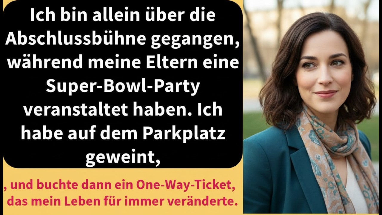 Ich bin allein über die Abschlussbühne gegangen, während meine Eltern eine Super Bowl Party