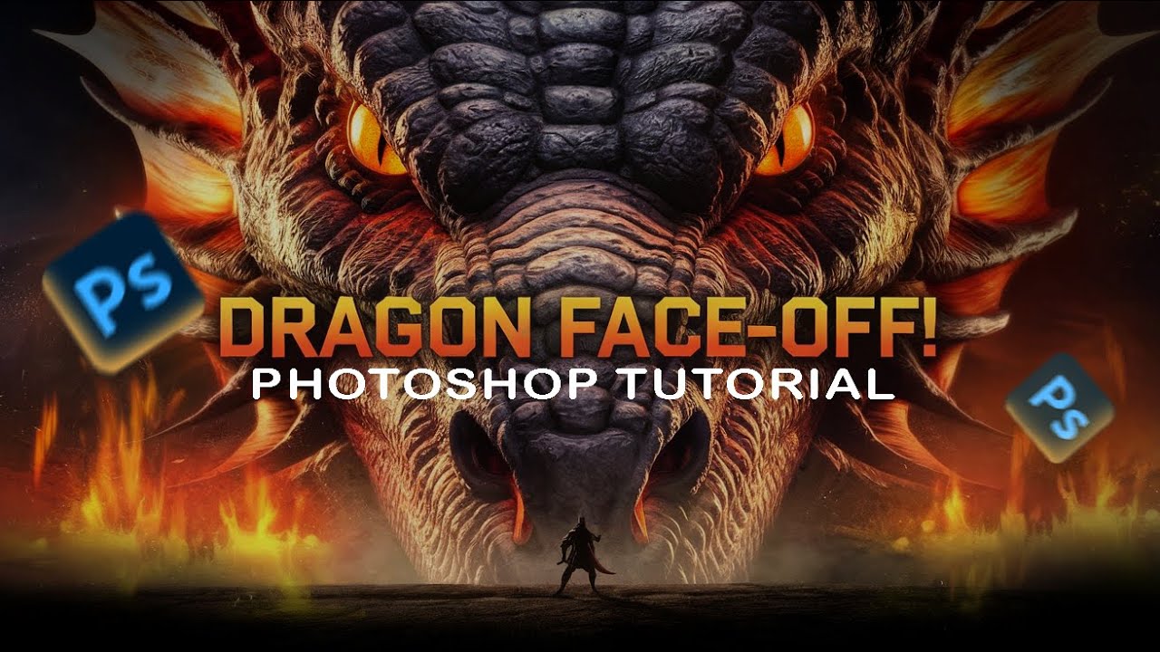 Fantasy Dragon Face-Off Scene in Photoshop - Beginner to Pro Guide