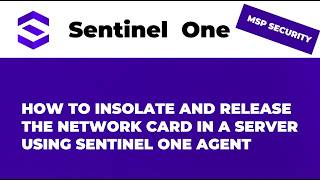 HOW TO INSOLATE AND RELEASE THE NETWORK CARD IN A SERVER USING SENTINEL ONE AGENT
