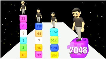 Math Tower 2048 - merge cube 2048 - Gameplay Walkthrough - Max Levels 1-20