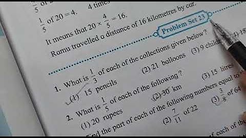 STATE BOARD STD V MATHS FRACTIONS PROBLEM SET NO. 23