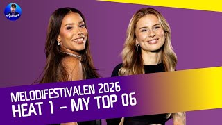 🇸🇪 Melodifestivalen 2026: Heat 1- My Top 06 (Sweden Eurovision 2026)