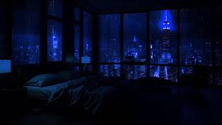 Quiet Rain in The City 💧 Cozy Bedroom Bliss with City View - Rain ASMR