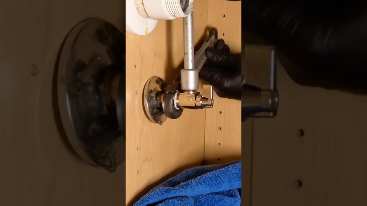 Replacing a compression valve under a lavatory faucet 💦 #plumbing #plumber #asmr #diy #tools