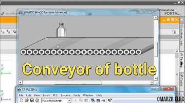 Conveyor of bottle. Animation on HMI Siemens TIA Portal.visibilty