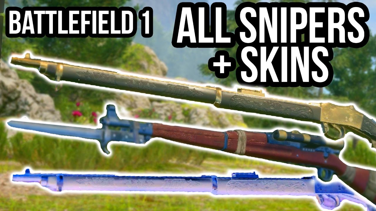 Battlefield 1 All Snipers Skins Bf1 Weapon Customize Menu Youtube