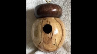 Wood Turned Acorn Wren Birdhouse