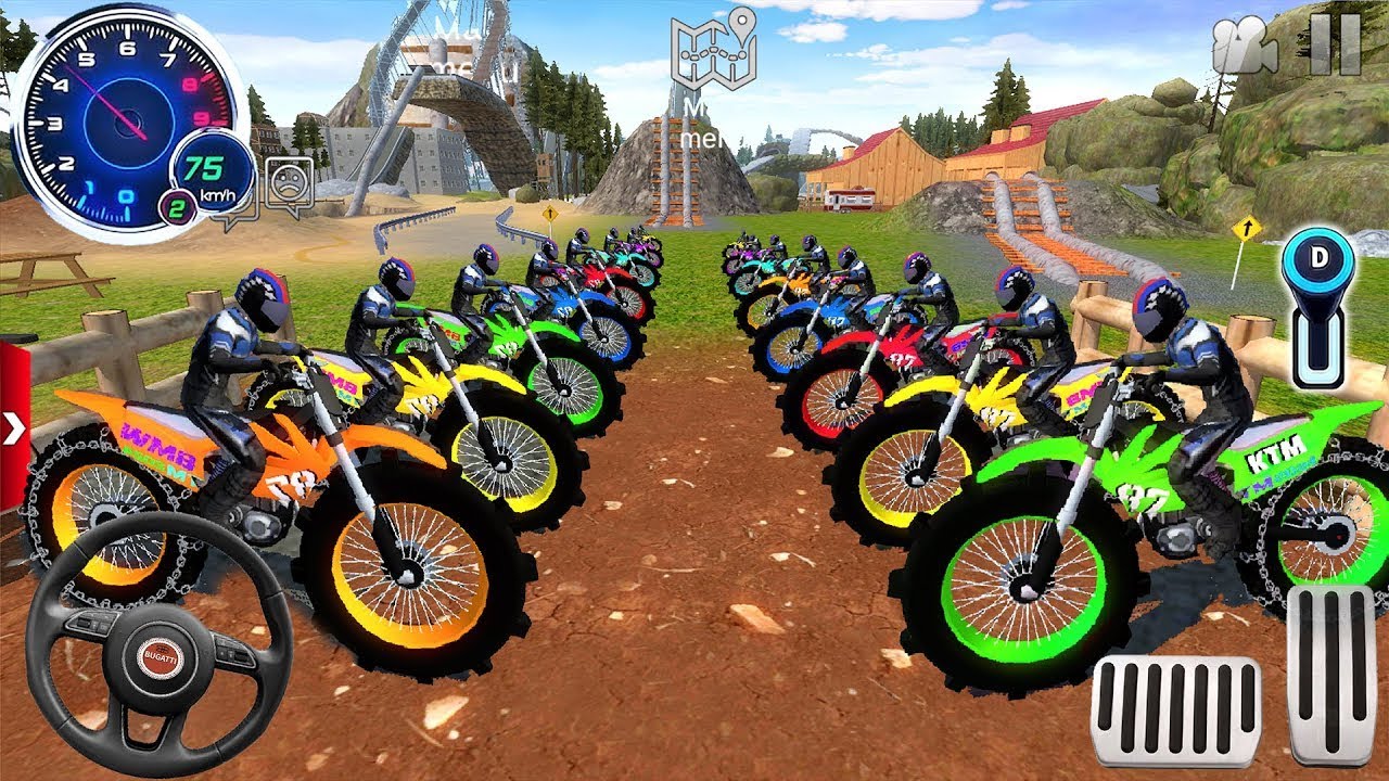 Black De Carros - Motor Dirt Bike Racing Simulator - OffRoad Bike Stunt Driving - Android Gameplay