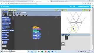 how to draw triangle in visual coding  ( grade 3)