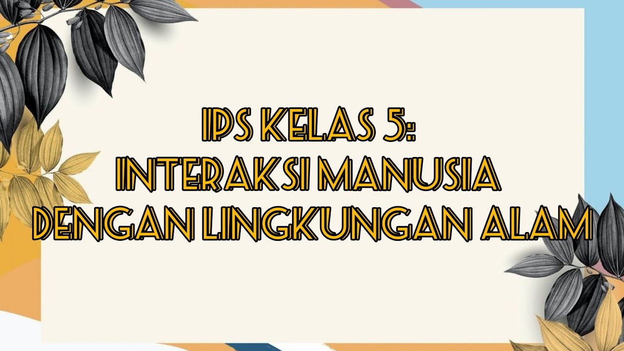 Sebutkan contoh interaksi manusia dengan lingkungan sekitar