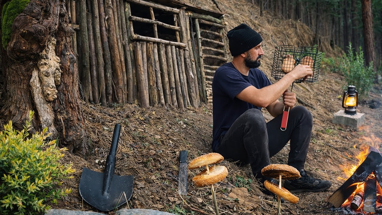 Under Thunder and Rain: Building a Forest Shelter & Outdoor Cooking