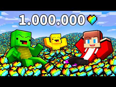 JJ and Mikey Have 1,000,000 OP HEARTS in Minecraft!