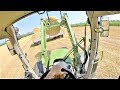 Cab view  fendt 313 vario s4  loading straw bales