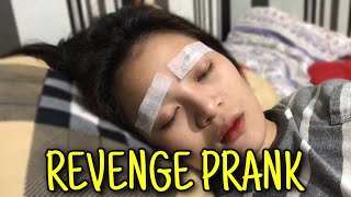 REMOVING EYEBROW PRANK ON GIRLFRIEND (REVENGE HAHAHAHA)