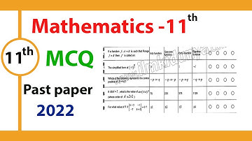FBISE Class 11 Mathematics 2022 | Objective Paper Sec A Solved || 11th Past Paper Solution