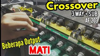 memperbaiki Crossover 3 way   sub, kerusakan beberapa Output mati. American Standard AF-203