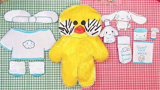 Paper Diy Lalafanfan Duck Skincare Routine Sanrio Character Squishes Paper Craft Tutorial