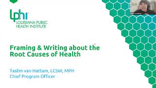 Framing & Writing about the Root Causes of Health: Explanatory Chains in Practice