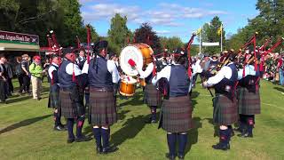 Braemar Gathering 2017 - Grampian District Pipes & Drums Entertaining Crowds At Highland Games