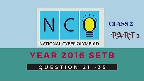 Class 2 NCO l Question Paper 2016 . Set B (Question 21 -35) Part 2