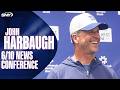John Harbaugh shares Malik Nabers update and Joe Schoen extension reaction