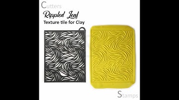 Texture tiles - Rippled Leaf Texture Stamp | Textures for Clay imprints | Polymer clay texture |