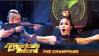 Deadly Games: Man Nearly KILLS His Wife (*WARNING: DO NOT BLINK) | AGT Champions