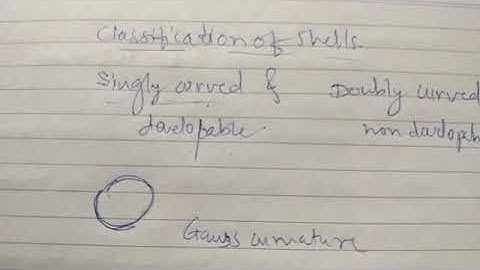 Classification of shells, requirements of true membrane