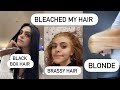 How I Removed BLACK BOX HAIR  DYE & went BLONDE 2021! BLEACHING MY HAIR AT HOME & REMOVE BRASSY TONE