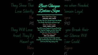 Best Unique Zodiac Sign #zodiac #tarot #facts #fyp #astrology #horoscope #usa #sign