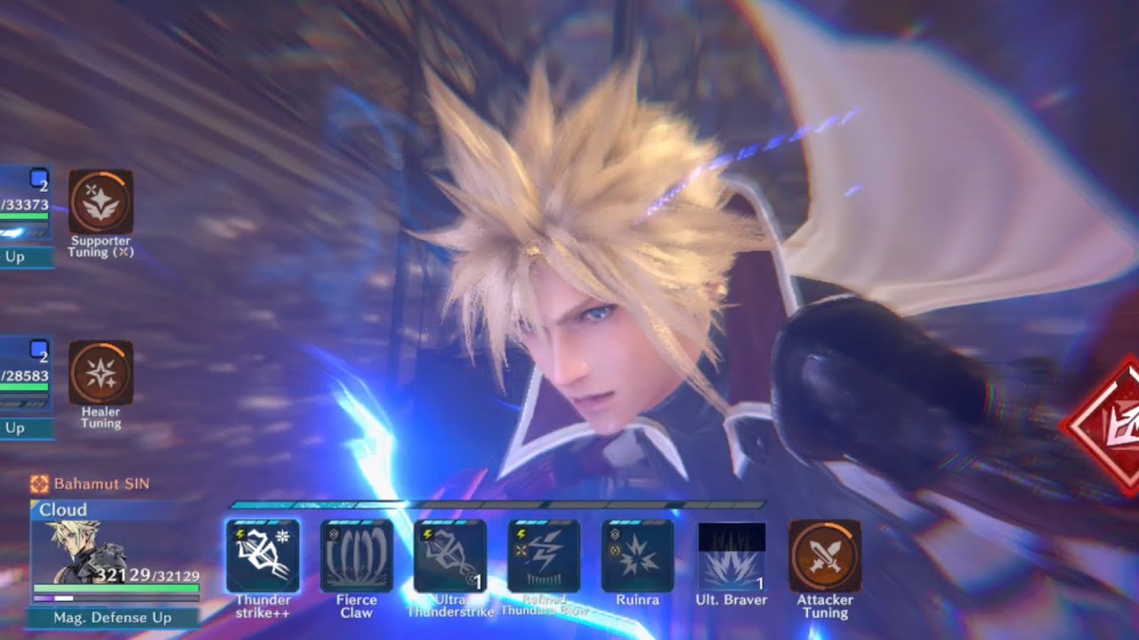 [FF7EC] Bahamut Sin Fury (Lightning) with Cid/Cloud/Matt - No Fusion Sword