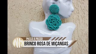 Brinco Rosa de Miçangas – passo a passo