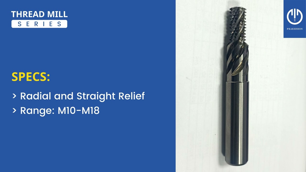 CTC Praezision Tools - Six Flute Thread Mill with Thrice Helical Coolant Hole