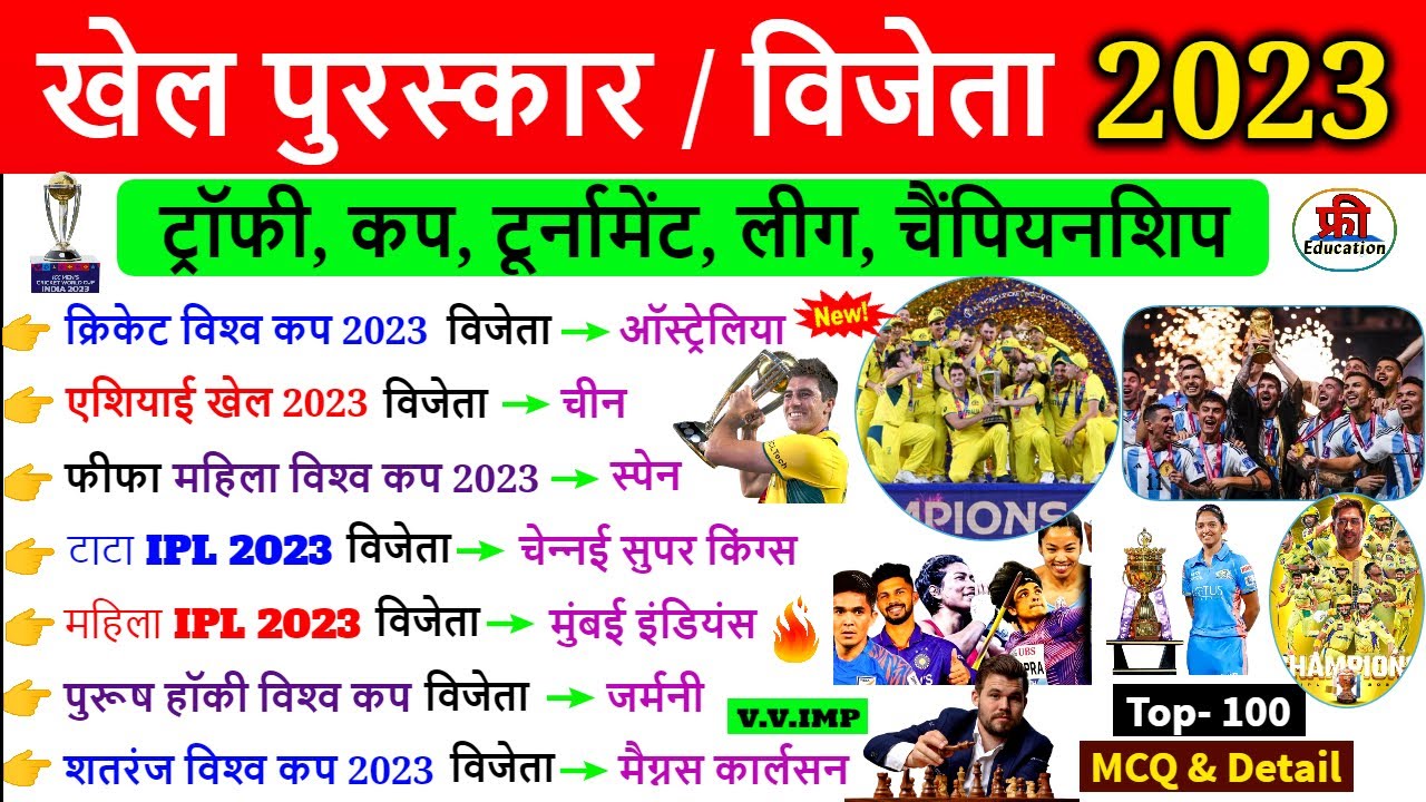 Sports Awards 2023 | खेल पुरस्कार 2023 | Sports Current Affairs 2023 ...