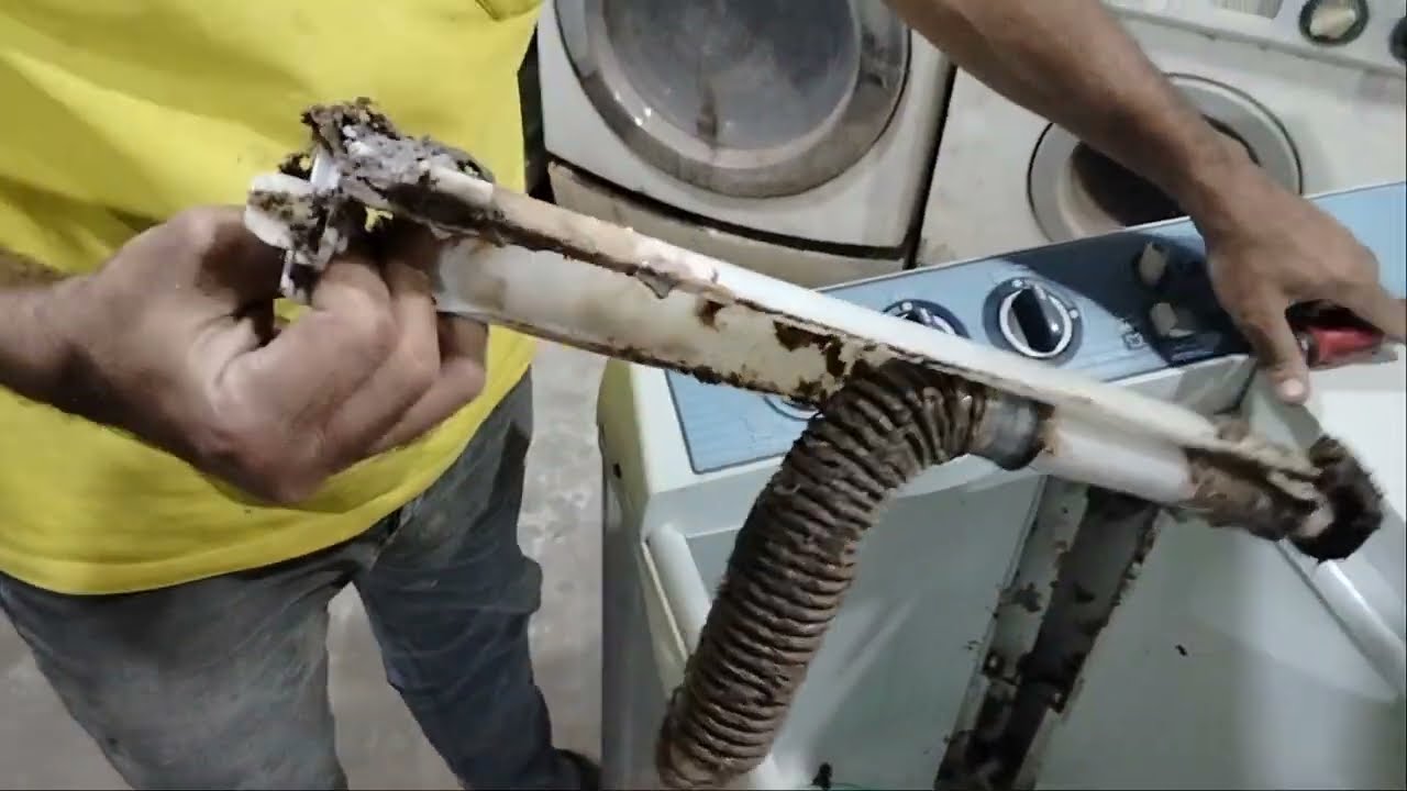 طريقة تصليح صرف غساله توشيبا نص اوتوماتيك 7ك بطريقة سهلة جدا