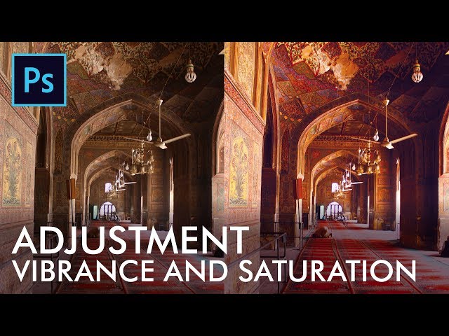 adjustments vibrance and saturation in adobe photoshop urdu