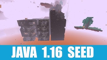Minecraft Java 1.16 Seed: Crimson, warped forest and bastion remnant inside a ruined portal at spawn