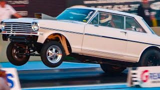 White 1963 Chevy Nova Gasser