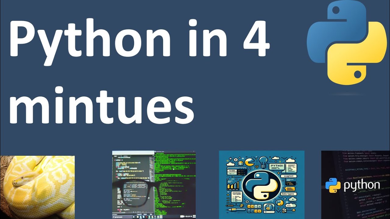 Python in 4 minutes for beginners. - YouTube