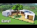 ⛏️ Minecraft Tutorial :: How to build the Circle Modern House 🏘️ [마인크래프트 둥근 모던하우스 집짓기 건축강좌]