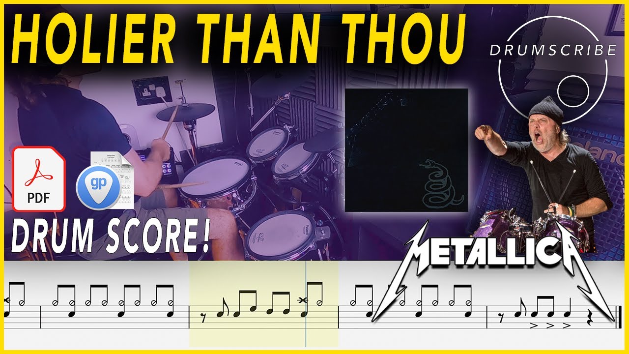 Holier Than Thou - Metallica | Drum SCORE Sheet Music | 