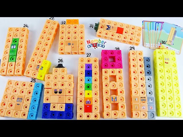 Let's Build Numberblocks 21-30 Math Link Cubes Hero's with Zeros