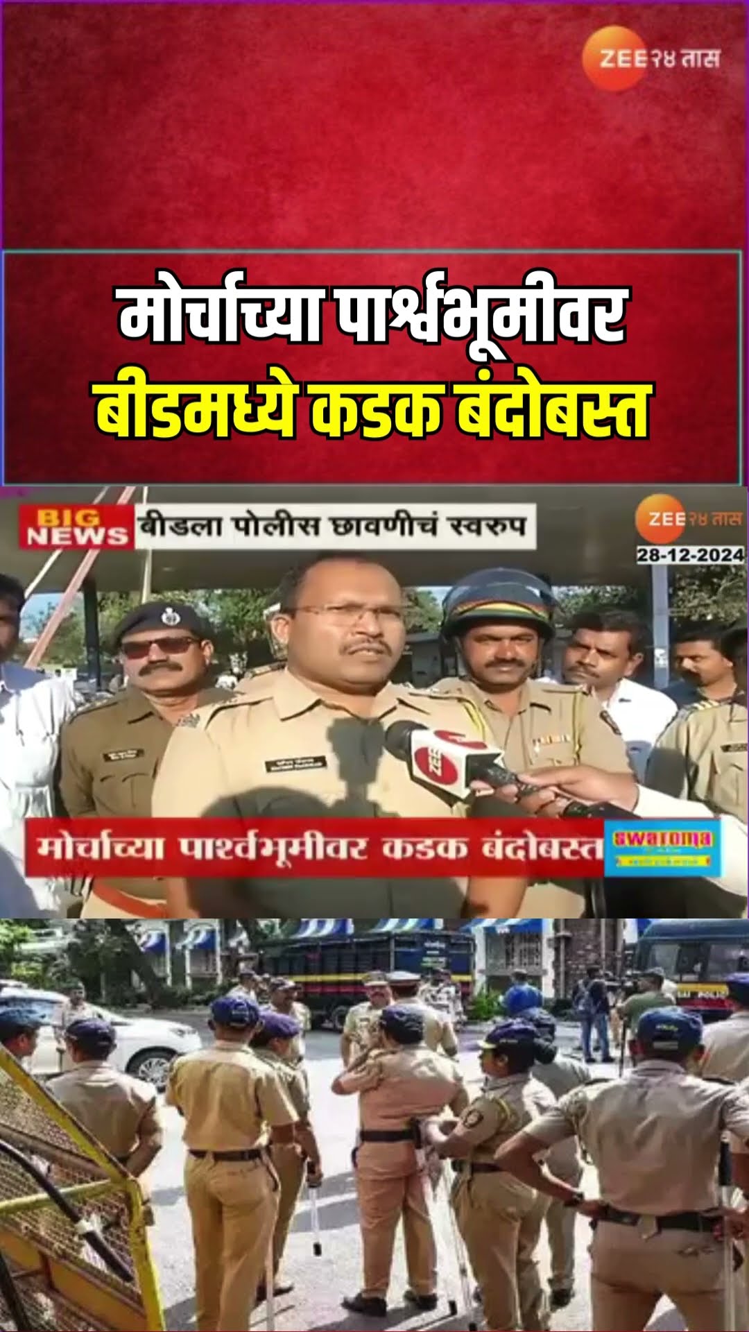 Beed Police On Security | मोर्चाच्या पार्श्वभूमीवर बीडमध्ये कडक बंदोबस्त ;ड्रोन आणि CCTVची नजर