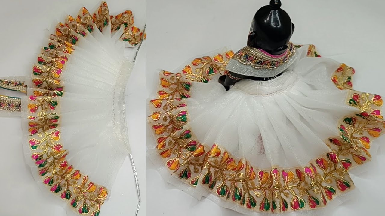 एक सीधी पट्टी से बनाएँ लडडू गोपाल जी की ड्रेस ll Aasan tarike se banaen Gopal Ji ki summer dress ll